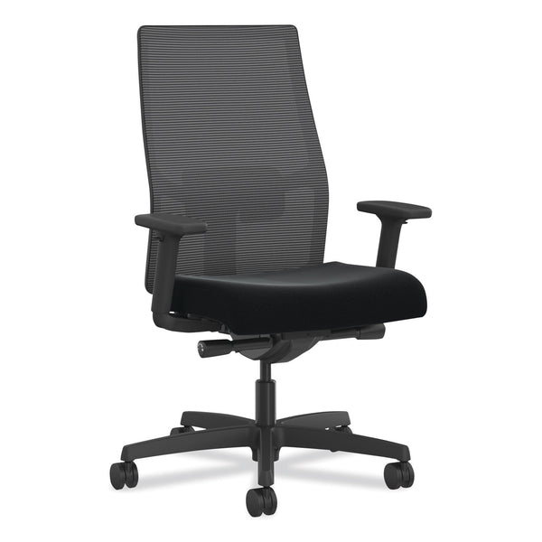 HON® Ignition 2.0 4-Way Stretch Mid-Back Task Chair, Green Adjustable Lumbar Support, Black Seat/Back/Base (HONI2MM2AMC10KT) Each