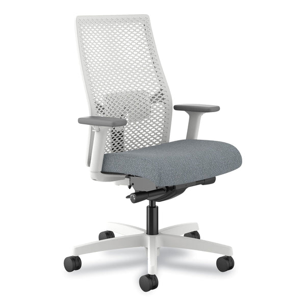 HON® Ignition 2.0 Reactiv Mid-Back Task Chair, 17.25" to 21.75" Seat Height, Basalt Fabric Seat, White Back (HONI2MR2ARA25DX) Each