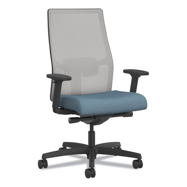 HON® Ignition 2.0 4-Way Stretch Mid-Back Task Chair, Black Adjustable Lumbar Support, Carolina/Fog/Black (HONI2MM2AFH21BT) Each