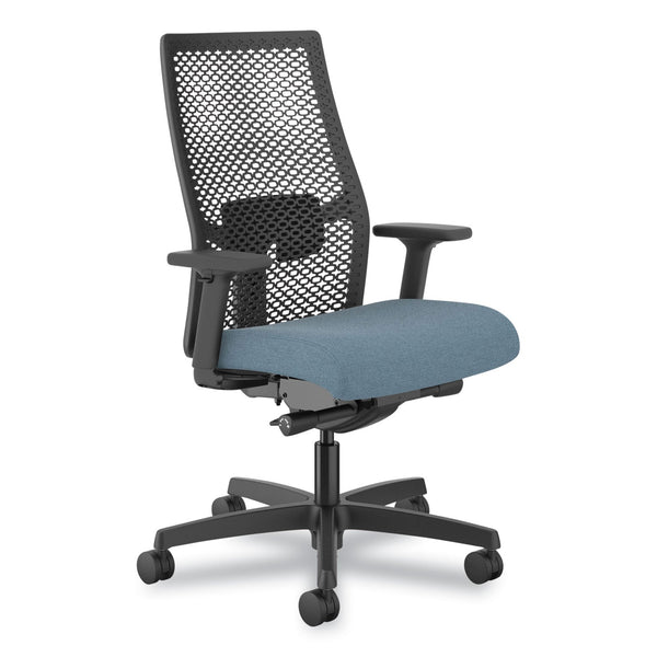 HON® Ignition 2.0 Reactiv Mid-Back Task Chair, 17.25" to 21.75" Seat Height, Blue Fabric Seat, Black Back (HONI2MR2ASH21NT) Each