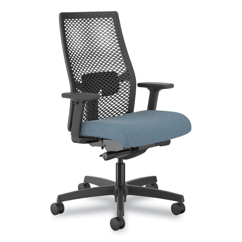 HON® Ignition 2.0 Reactiv Mid-Back Task Chair, 17.25" to 21.75" Seat Height, Blue Fabric Seat, Black Back (HONI2MR2ASH21NT) Each