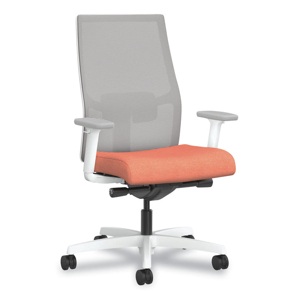 HON® Ignition 2.0 4-Way Stretch Mid-Back Mesh Task Chair,White Lumbar Support, Passion Fruit/Fog/White (HONI2MM2AFH02WX) Each