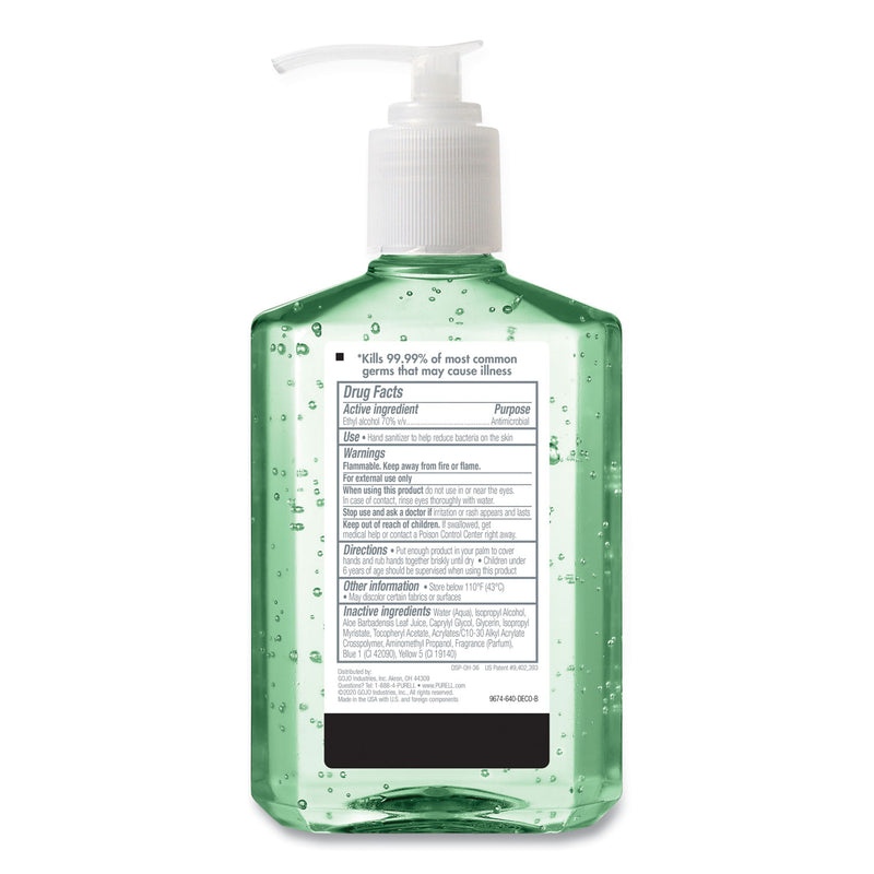Purell Advanced Hand Sanitizer Soothing Gel, 8 oz Pump Bottle, Fresh Scent, 4/Pack (GOJ967406ECDPK) Pack of 4