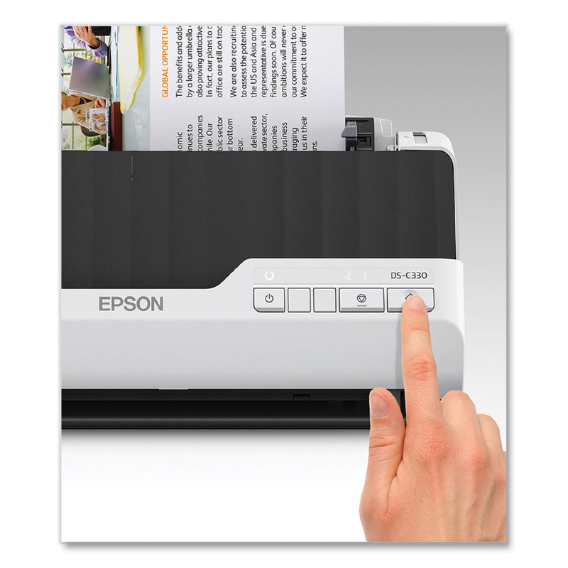 Epson® DS-C330 Color Compact Desktop Document Scanner, 660 dpi Optical Resolution, 20-Sheet Auto Document Feeder (EPSB11B272201)