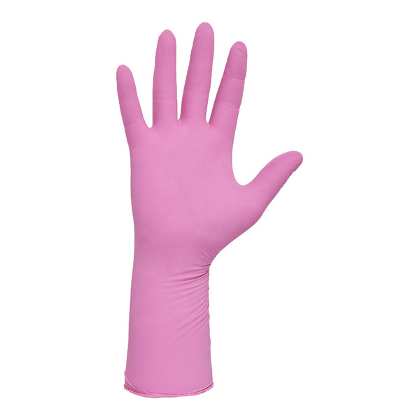PINK UNDERGUARD Exam Glove Small NonSterile Nitrile Extended Cuff Length Textured Fingertips Pink Chemo Tested (1123601_BX) 100/BX
