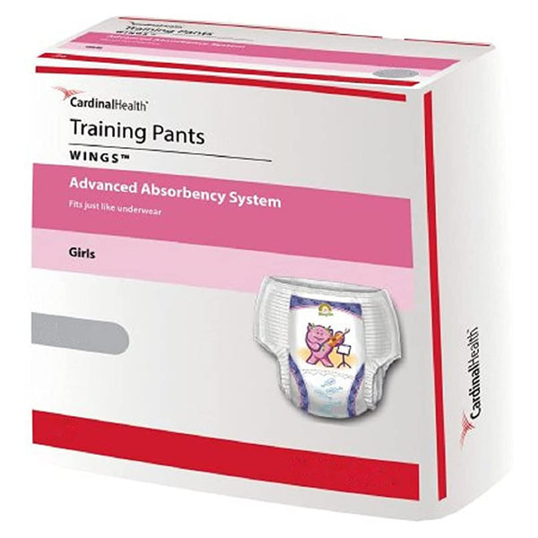 Cardinal Health™ Wings™ Female Toddler Training Pants Pull On with Tear Away Seams Size 3T to 4T Disposable Heavy Absorbency (1009158_PK) 23/PK