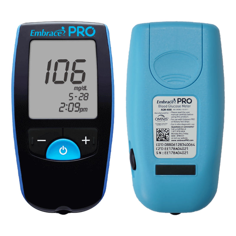 Embrace® Blood Glucose Meter 5 Second Results Stores up to 500 Results No Coding Required (1040073_EA) 1/EA
