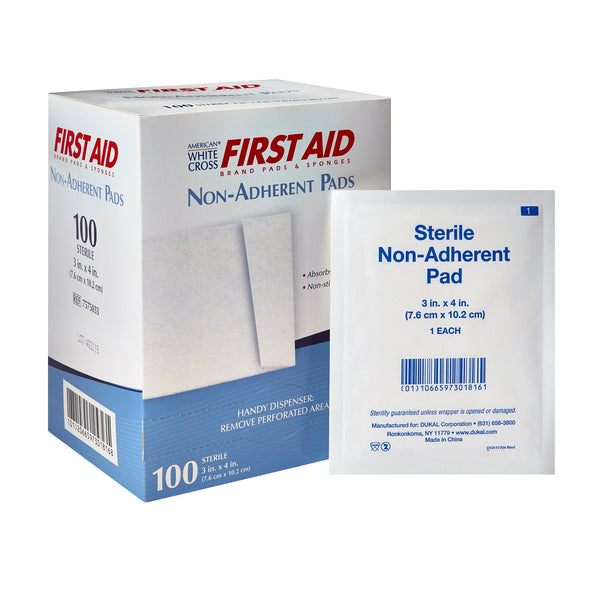 American White Cross Non-Adherent Dressing 3 X 4 Inch Sterile 1 per Pack (142142_BX) 100/BX