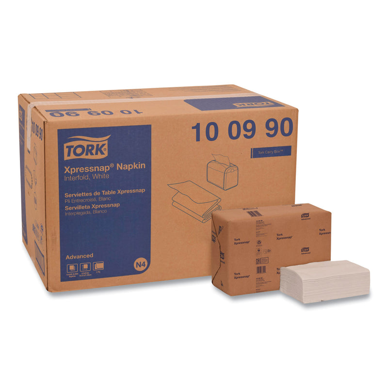 Tork Xpressnap Interfold Dispenser Napkins, 2-Ply, 6.5 x 8.5, White, 500/Pack, 12 Packs/Carton (TRK100990) Case of 12