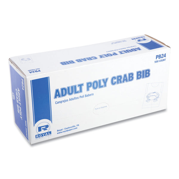 Heavyweight Poly Aprons, Crab Design, One Size Fits All, White/Red, 500/Box, 5 Boxes/Carton (RPPPB24) Case of 2500