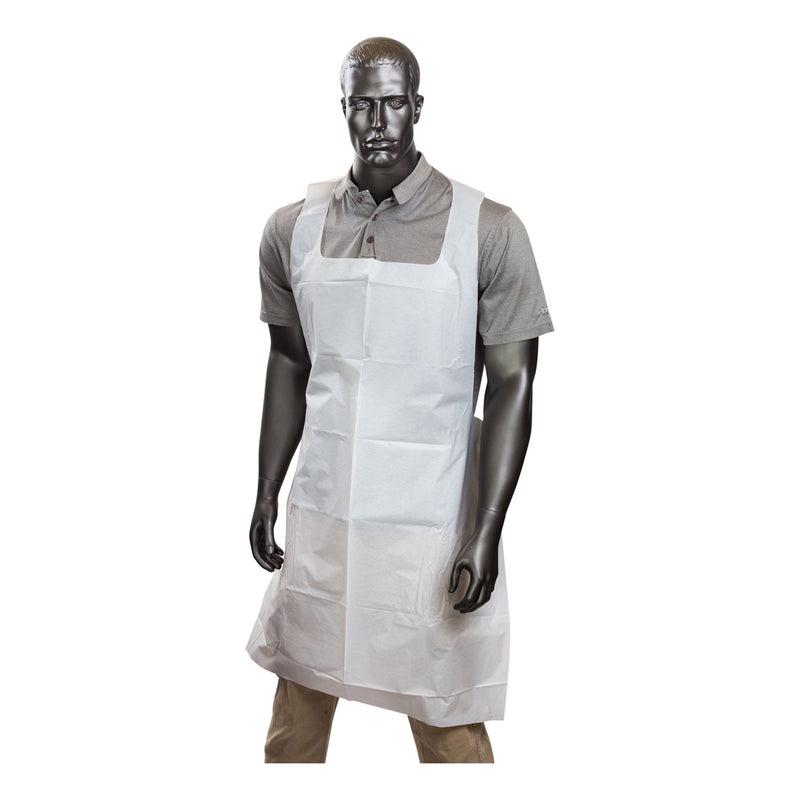 AmerCareRoyal Poly Apron, 28 x 46, One Size Fits All, White, 500/Carton (RPP28462A) Case of 500