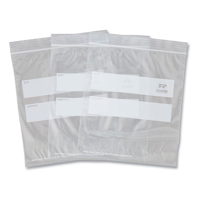 AmerCareRoyal Zipper Bags, 1.73 mil, 7" x 7.99", Clear, 500/Carton (RPPZBQ78) Case of 500