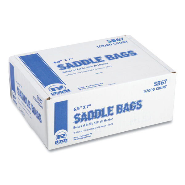 Saddle Bags, Fold-Top Closure, 0.59 mil, 7.99" x 6.49", Clear, 2,000/Carton (RPPSB67) Case of 2000