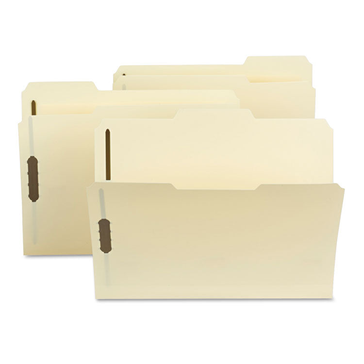 Smead™ Poly Top Tab Fastener Folders, 0.75" Expansion, 2 Fasteners, Letter Size, Manila Exterior, 24/Box (SMD10545)