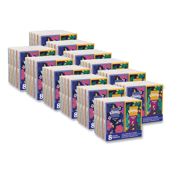Kleenex® On The Go Packs Facial Tissues, 3-Ply, White, 10 Sheets/Pouch, 8 Pouches/Pack, 12 Packs/Carton (KCM46651CT) Case of 12