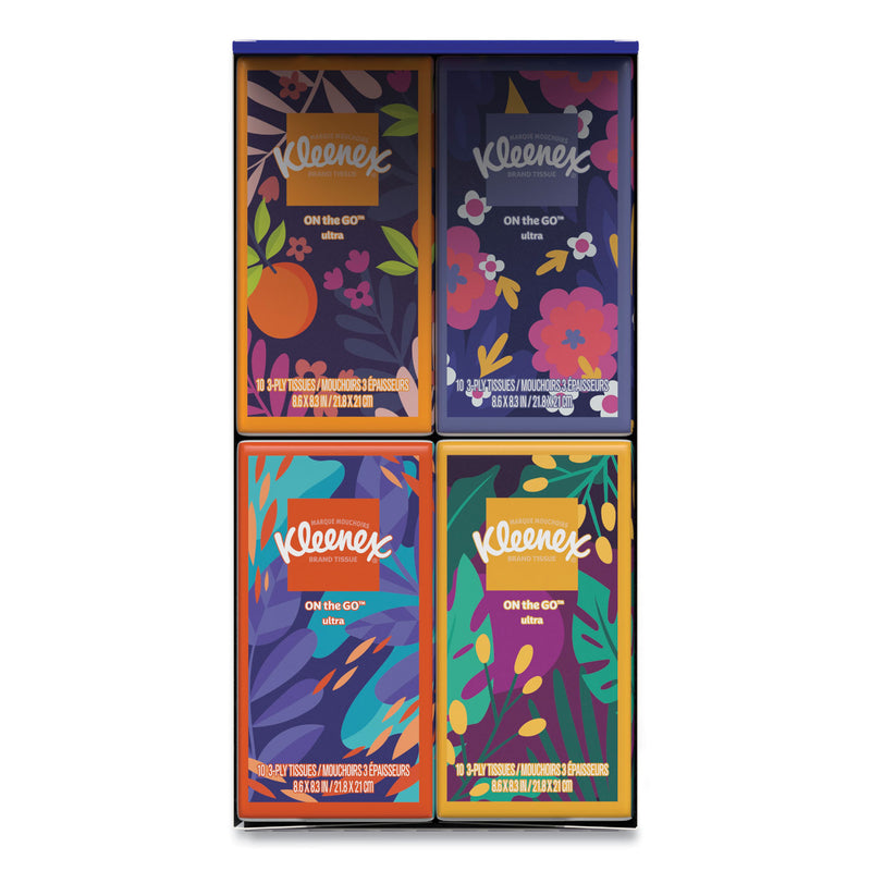 Kleenex® On The Go Packs Facial Tissues, 3-Ply, White, 10/Pouch, 16 Pouches/Pack, 6 Packs/Carton (KCM54635) Case of 6