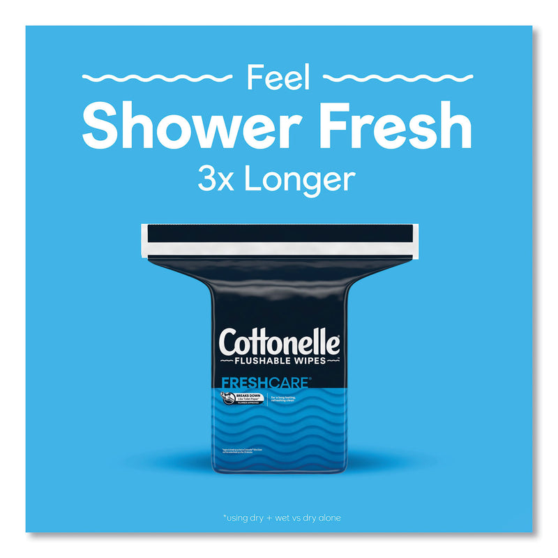 Cottonelle® Fresh Care Flushable Cleansing Cloths, 1-Ply, 5 x 7.25, White, 168/Pack (KCM10358EA) Each