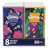 Kleenex® On The Go Packs Facial Tissues, 3-Ply, White, 10 Sheets/Pouch, 8 Pouches/Pack (KCM46651PK) Pack of 8