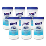 Purell Hand Sanitizing Wipes, 7 x 6, Clean Scent, White, 40/Canister, 6/Carton (GOJ912006CMR01) Case of 6