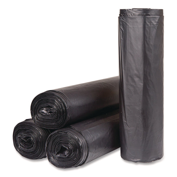 Inteplast Group Institutional Low-Density Can Liners, 45 gal, 1.2 mil, 40" x 46", Black, Interleaved Roll, 25 Bags/Roll, 4 Rolls/Carton (IBSSL4046120K) Case of 100