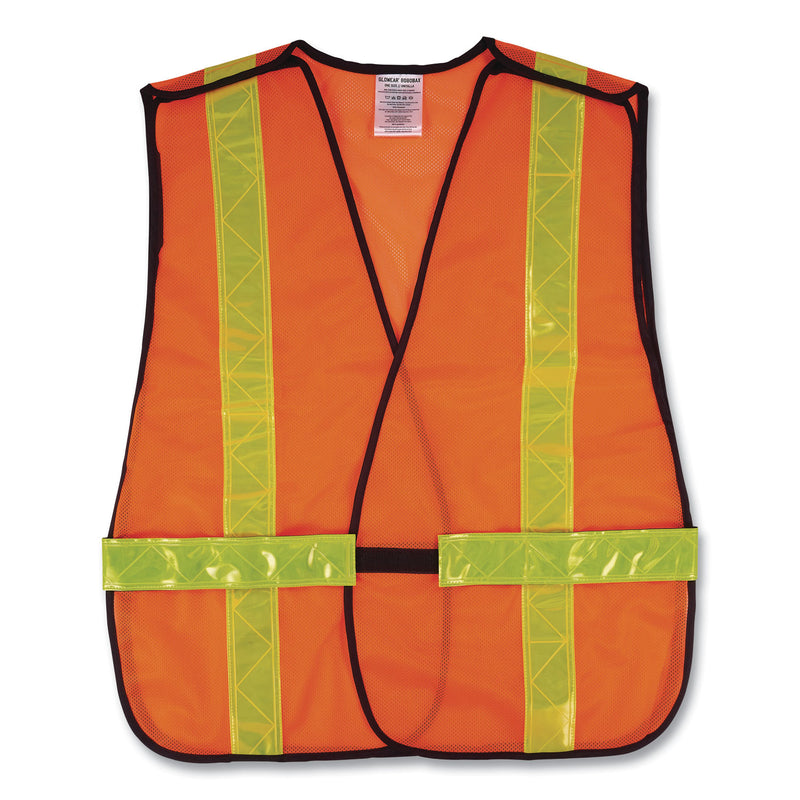 GloWear 8080BAX Non-Certified X-Back Hi-Vis Safety Vest, Polyester, One Size Fits Most, Orange/Yellow (EGO26030) Each