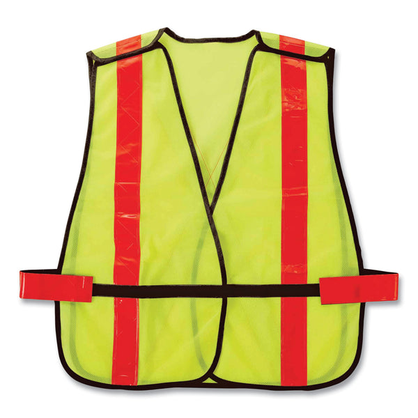 GloWear 8080BAX Non-Certified X-Back Hi-Vis Safety Vest, Polyester, One Size Fits Most, Lime/Orange (EGO26040) Each