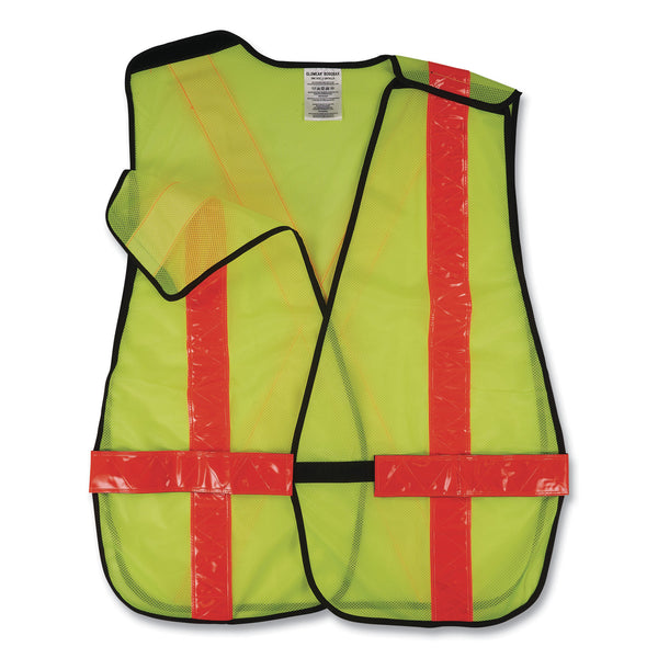 GloWear 8080BAX Non-Certified X-Back Hi-Vis Safety Vest, Polyester, One Size Fits Most, Lime/Orange (EGO26040) Each