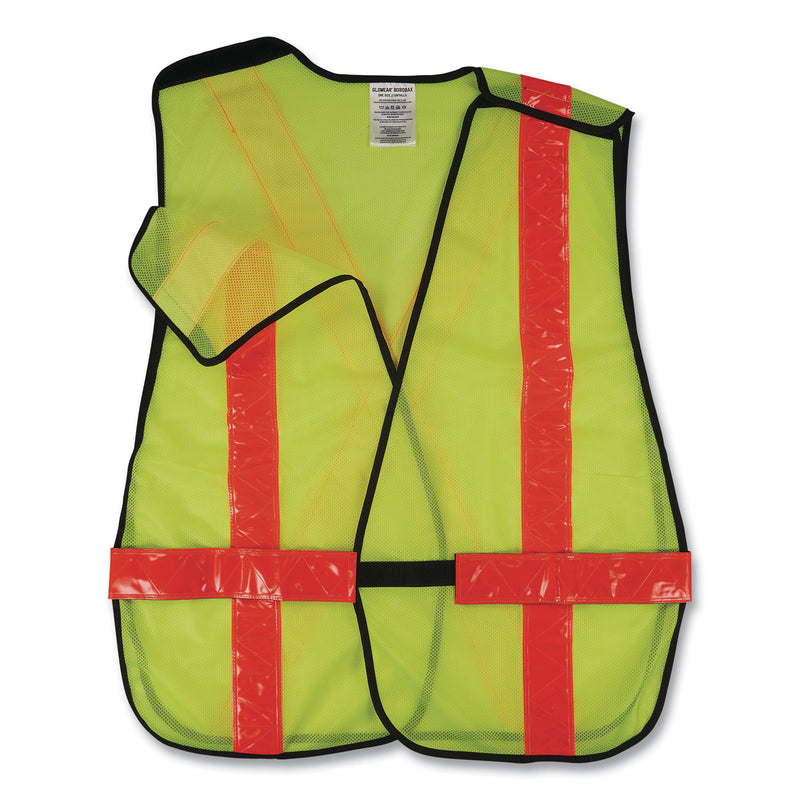 ergodyne® GloWear 8080BAX Non-Certified X-Back Hi-Vis Safety Vest, Polyester, One Size Fits Most, Lime/Orange (EGO26040) Each