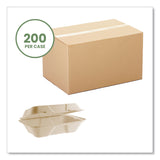 Nourish Molded Fiber Takeout Containers, Compostable, 6.1 x 9 x 2.9, Natural, Sugarcane, 200/Carton (VEGVWHC96NFA) Case of 200