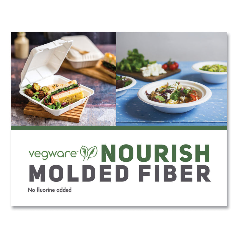 Nourish Molded Fiber Tableware, Compostable, Bowl, Sugarcane, 12 oz, White, 1,000/Carton (VEGVWBL12NFA) Case of 1000