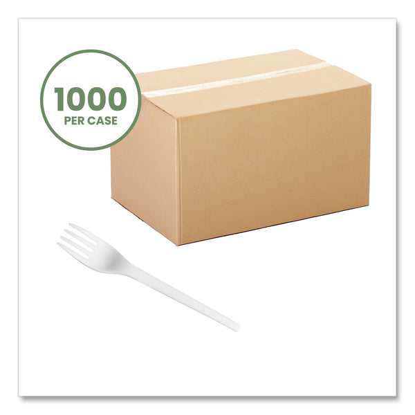 Vegware White CPLA Cutlery, Fork, 1,000/Carton (VEGVWFK65) Case of 1000
