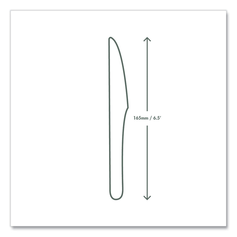 Vegware White CPLA Cutlery, Knife, 1,000/Carton (VEGVWKN65) Case of 1000