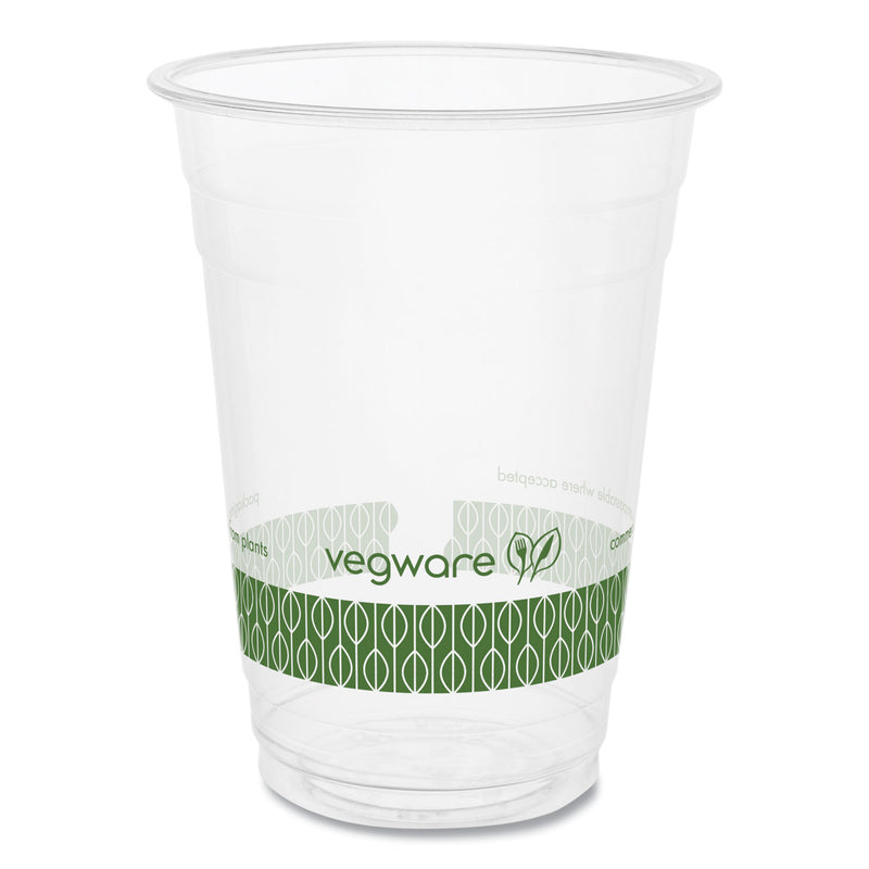 Vegware 96-Series Cold Cup, 16 oz, Clear/Green, 1,000/Carton (VEGR500YG) Case of 1000