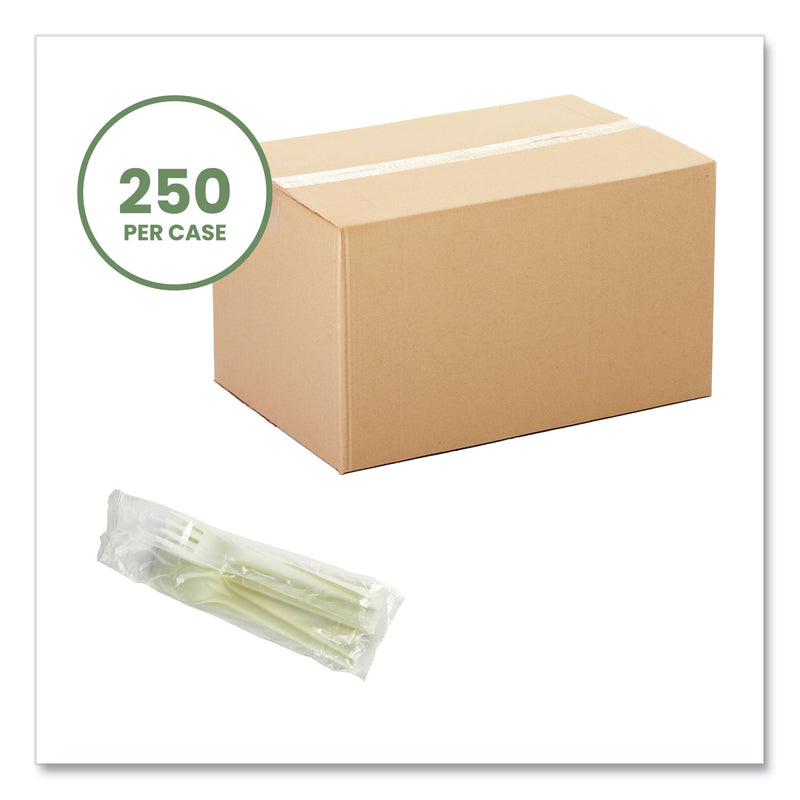 Vegware Cutlery Kits, Fork/Knife/Spoon/Napkin, White, 250/Carton (VEGVWKFSWN) Case of 250