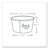 Vegware Soup Containers, 6 oz, 3.5" Diameter x 1.7"h, Green/White, Paper, 1,000/Carton (VEGSC06G) Case of 1000