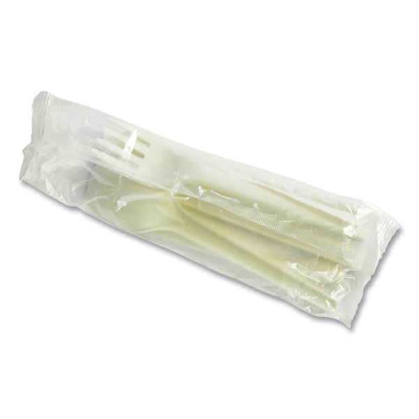 Vegware Cutlery Kits, Fork/Knife/Spoon/Napkin, White, 250/Carton (VEGVWKFSWN) Case of 250
