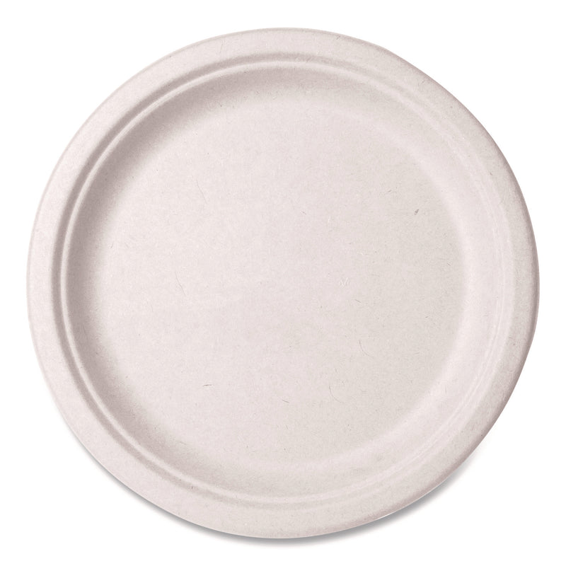 Nourish Molded Fiber Tableware, Compostable, Plate, Sugarcane, 10" dia, White, 500/Carton (VEGVWP005NFA) Case of 500