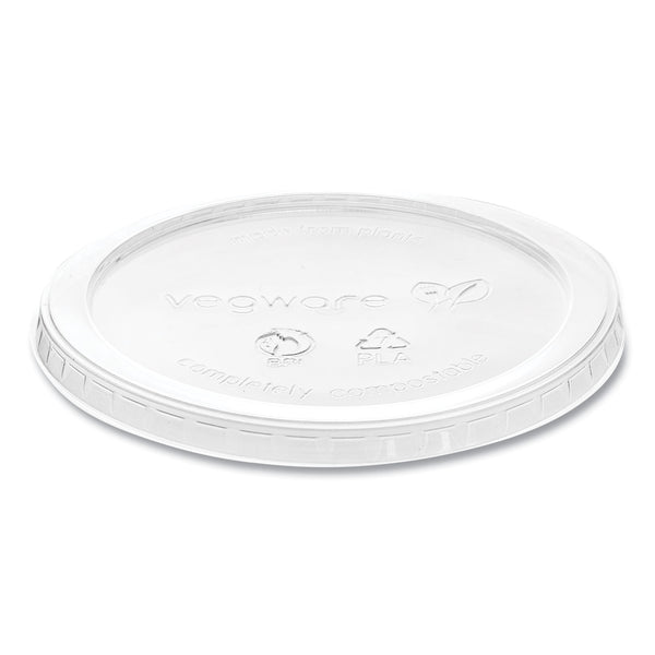 Vegware Round Deli Pot Lids, for 8 oz to 32 oz Deli Containers, Plastic, 500/Carton (VEGVDC120H) Case of 500