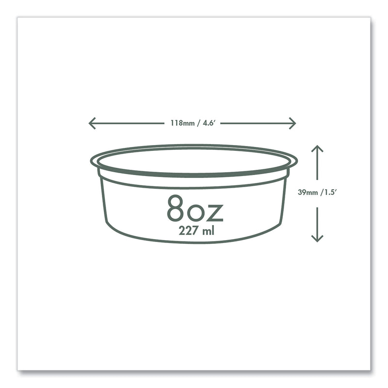 Vegware Round Deli Pots, 8 oz, 4.6" Diameter x 1.5"h, Clear, Plastic, 500/Carton (VEGCFDC08) Case of 500