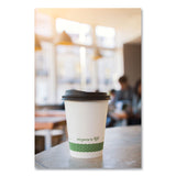 Vegware 89-Series Hot Cup, 12 oz, Green/White, 1,000/Carton (VEGLV12G) Case of 1000