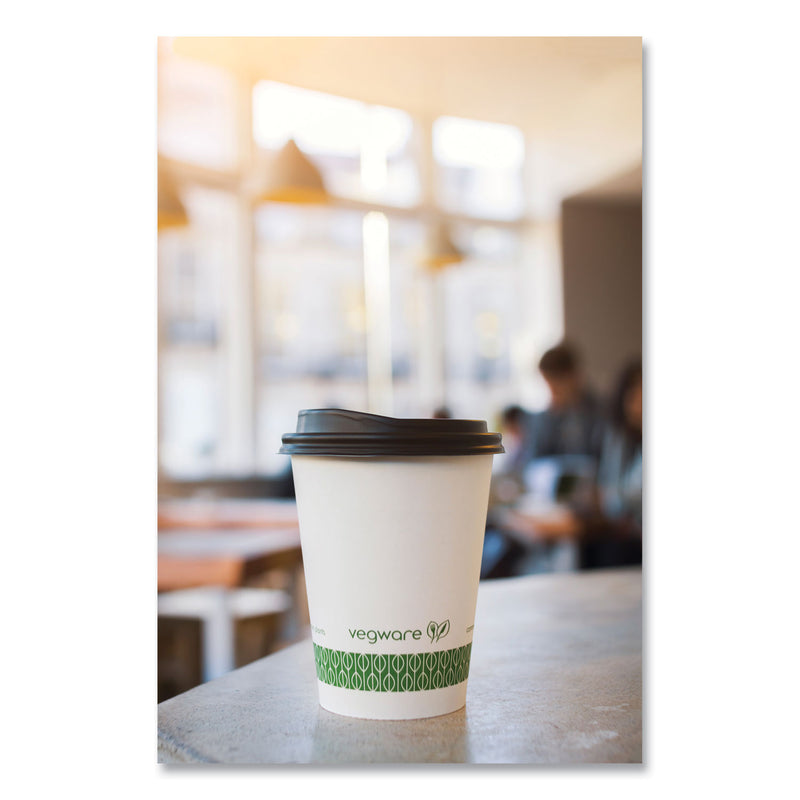Vegware 89-Series Hot Cup, 12 oz, Green/White, 1,000/Carton (VEGLV12G) Case of 1000