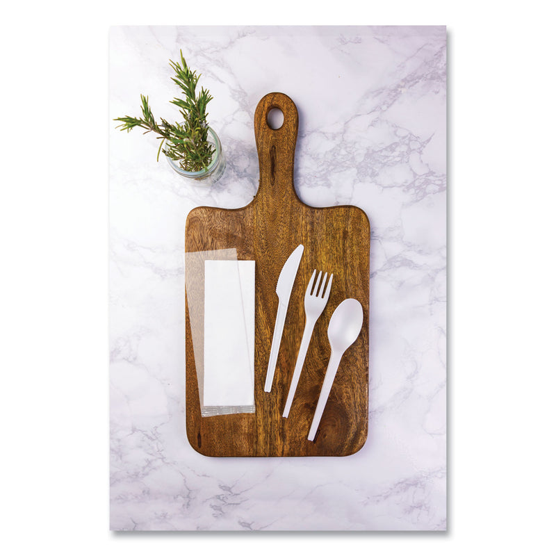 Vegware Cutlery Kits, Fork/Knife/Spoon/Napkin, White, 250/Carton (VEGVWKFSWN) Case of 250