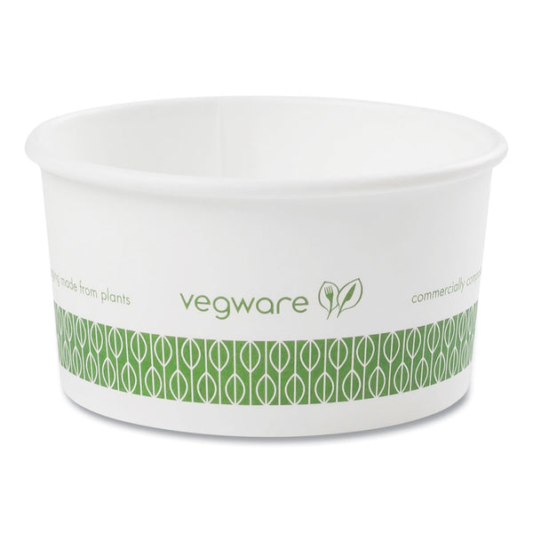 Vegware Soup Containers, 6 oz, 3.5" Diameter x 1.7"h, Green/White, Paper, 1,000/Carton (VEGSC06G) Case of 1000