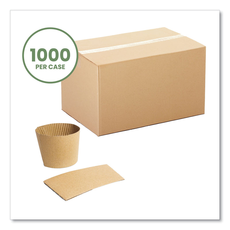 Vegware Kraft Hot Cup Sleeves, Fits Vegware 89-Series Hot Cups, Kraft, 1,000/Carton (VEGQ2) Case of 1000