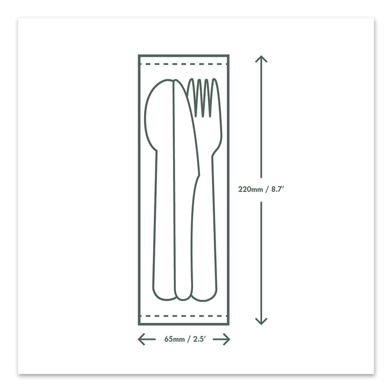 Vegware Cutlery Kits, Fork/Knife/Spoon/Napkin, White, 250/Carton (VEGVWKFSWN) Case of 250