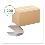 Vegware White Molded Fiber Clamshell Containers, 9 x 18 x 2, White, Sugarcane, 200/Carton (VEGWHBRG9HW) Case of 200