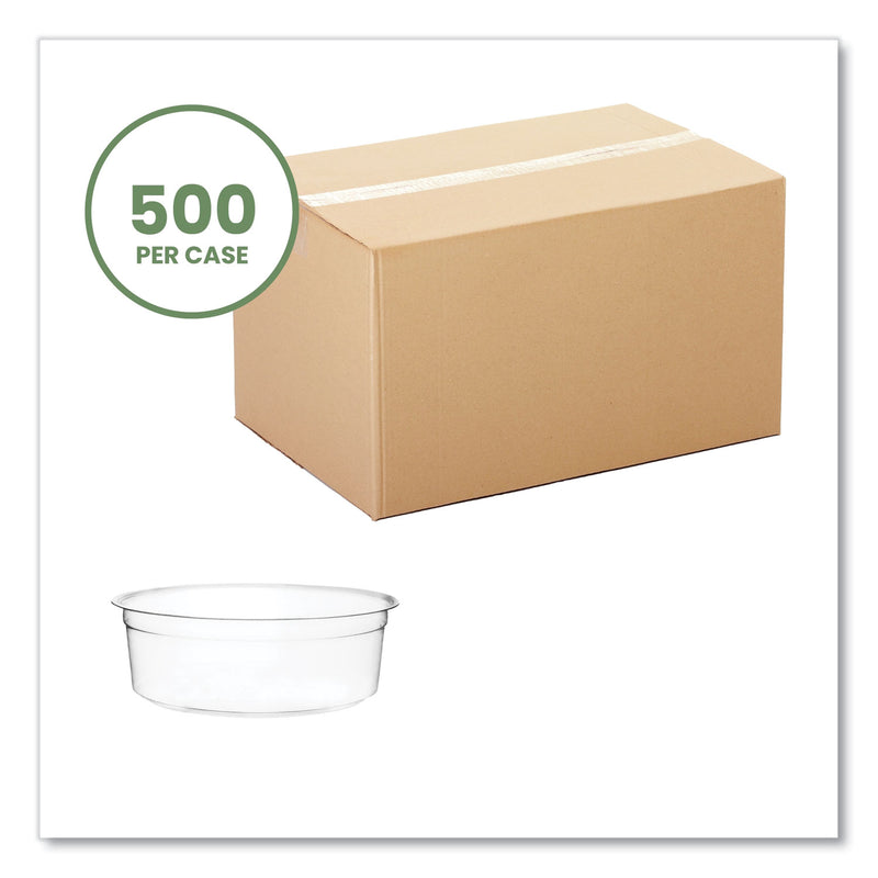 Vegware Round Deli Pots, 8 oz, 4.6" Diameter x 1.5"h, Clear, Plastic, 500/Carton (VEGCFDC08) Case of 500