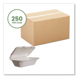 Vegware White Molded Fiber Clamshell Containers, 9 x 11 x 2, White, Sugarcane, 250/Carton (VEGWHBRGHOAGIE) Case of 250