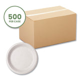 Nourish Molded Fiber Tableware, Compostable, Plate, Sugarcane, 9" dia, White, 500/Carton (VEGVWP013NFA) Case of 500