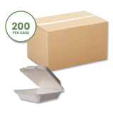 Vegware White Molded Fiber Clamshell Container, 8 x 17 x 2, White, Sugarcane, 200/Carton (VEGWHBRG8HW) Case of 200